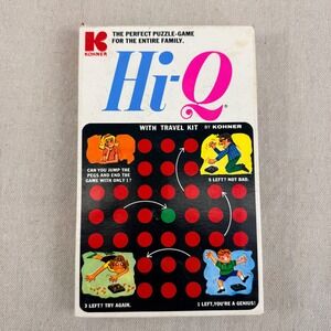 Vintage 1972 Hi-Q Puzzle Game Kohner Bros No 120 Complete with Travel Kit Case